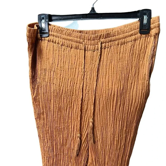 Monday Swimwear Tahiti Pant Clay Gauzy Linen Wide Leg Size Large - Picture 3 of 5